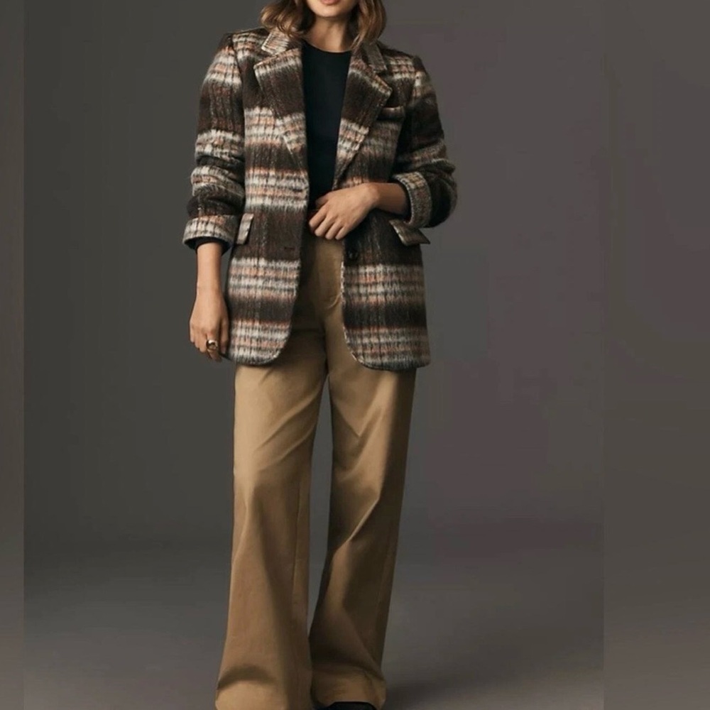 Anthropologie Maeve Brown
Brushed Plaid Blazer sz Medium - Picture 2 of 11